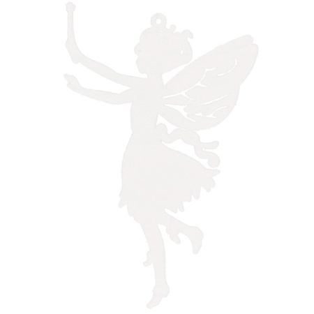 Zawieszka na choinkę wróżki 3 szt. ozdoba świąteczna 14,5 cm biały brokat