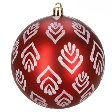 Czerwone bombki choinkowe 11 cm 12 szt. zestaw ozdoby świąteczne zdobione