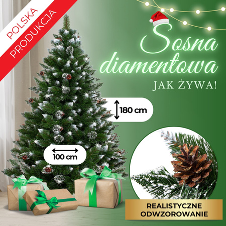 Choinka sztuczna premium 180 cm sosna diamentowa drzewko bożonarodzeniowe
