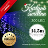 Kurtyna świetlna z pilotem 300 led girlanda, lampki wewnętrzno-zewnętrzne sople niebieski