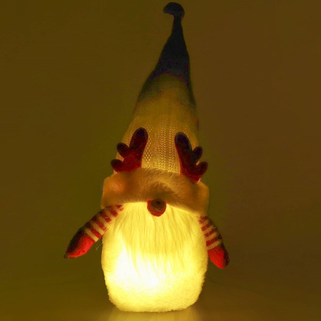 Skrzaty świąteczne 2 szt. figurki Led świecące krasnale na baterie, gnomy