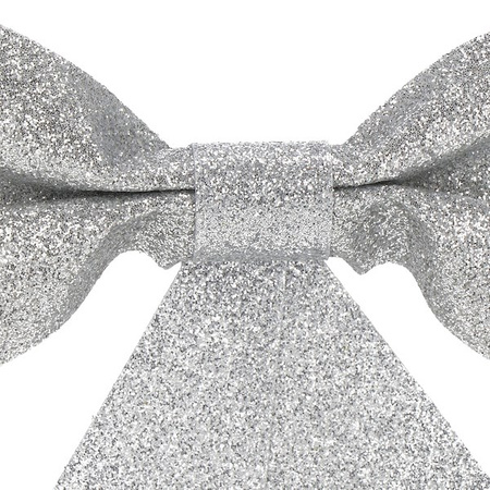 Kokardki na choinkę 4 szt. zawieszki świateczne srebrne