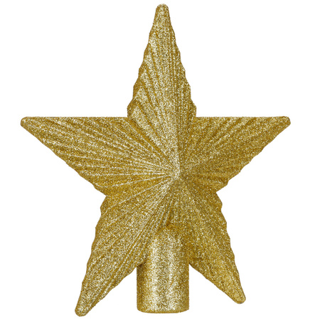 Szpic choinkę gwiazda 21 cm czubek brokatowy ozdoba świąteczna złota