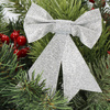 Kokardki na choinkę 4 szt. zawieszki świateczne srebrne