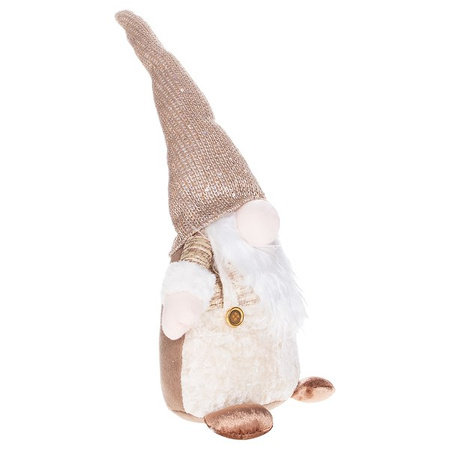 Mikołaj 35cm ozdoba świąteczna, krasnal świąteczny, gnom złoty z cekinami