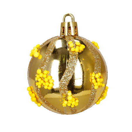 Bombki choinkowe 40 szt. komplet dekoracje świąteczne zawieszki nietłukące, złote