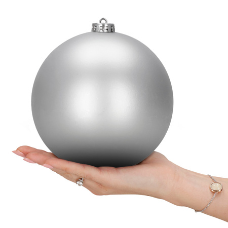 Bombki choinkowe, nietłukące 6 szt. dekoracje świąteczne 15 cm srebrne