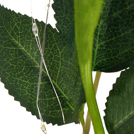 Wieczna róża w szklanym kloszu 21 cm świecąca dekoracja LED sztuczny kwiat biały