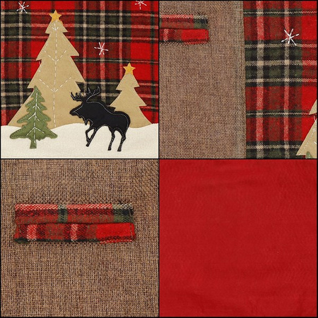 Podkładki na stół świąteczne 4 szt. 44x33cm mata czerwona z reniferem