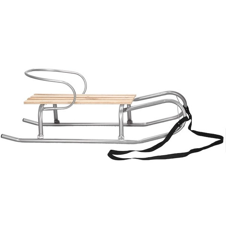 Sanki dla dzieci metalowe z oparciem szare