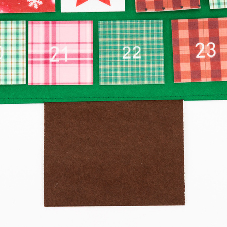 Kalendarz adwentowy Choinka 102 cm dekoracja świąteczna na ścianę filc, multikolor