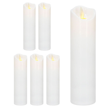 Świeczki na baterie 6 szt. 18,5 cm świece LED z ruchomym płomieniem, do stroików świątecznych