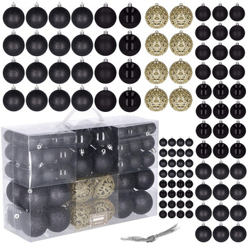 Bombki choinkowe 100 szt. ozdoby świąteczne zestaw 6/4/3 cm czarne