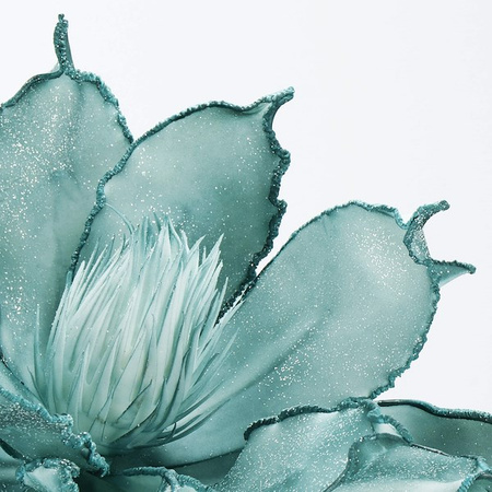 Lotos sztuczny kwiat gałązka turkusowy