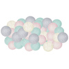 Cotton balls 50 led lampki dekoracyjne, girlanda na prąd turkusowo-różowe