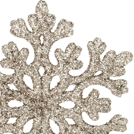 Zawieszka choinkowa 8 szt. świąteczna ozdoba śnieżynki 8 cm srebrny brokat