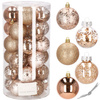 Bombki choinkowe przeźroczyste 30 szt. rose gold 6cm zestaw choinkowy