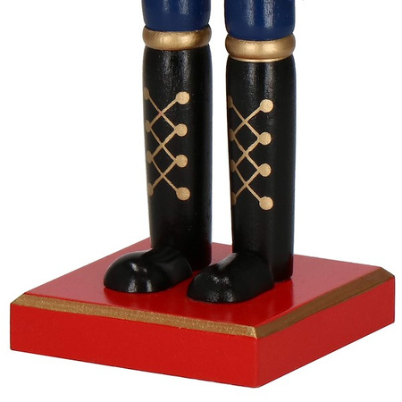 Dziadek do orzechów 38 cm drewniany żołnierzyk z peleryną multikolor, figurka świąteczna