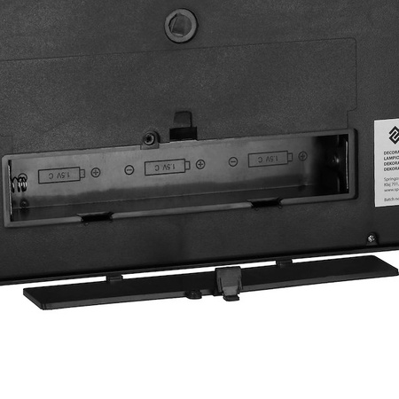 Kominek LED na baterie 60x10x19,5 cm dekoracyjna lampa z efektem płomienia, czarne