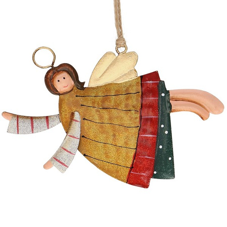 Ozdoba choinkowa metalowa 12 szt. świąteczna zawieszka aniołki zestaw multikolor