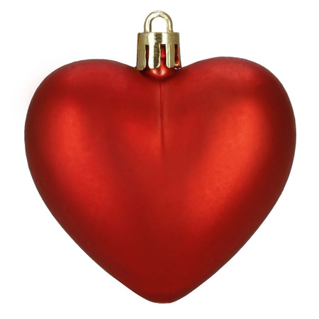 Bombki choinkowe 16 szt. komplet dekoracje świąteczne, nietłukące serca, czerwone