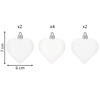 Bombki choinkowe 7 cm dekoracje świąteczne 8 szt. nietłukące serca, białe