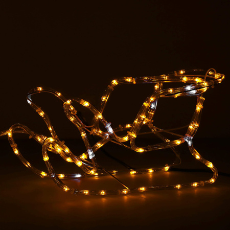 Renifer Led 120 cm świąteczny z saniami świetlna dekoracja do ogrodu biały ciepły + flash
