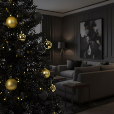 Choinka sztuczna, jodła 150 cm designerskie drzewko świąteczne czarne