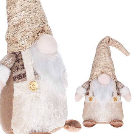 Mikołaj 35cm ozdoba świąteczna, krasnal świąteczny, gnom złoty