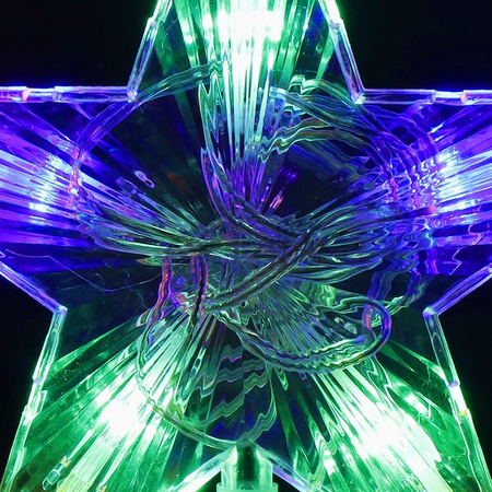 Czubek na choinkę świecąca gwiazda 10 Led szpic multikolor