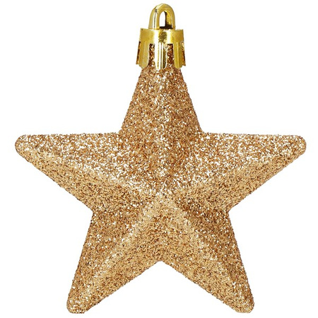 Bombki choinkowe 6 szt. gwiazdki ozdoby świąteczne zestaw różowy