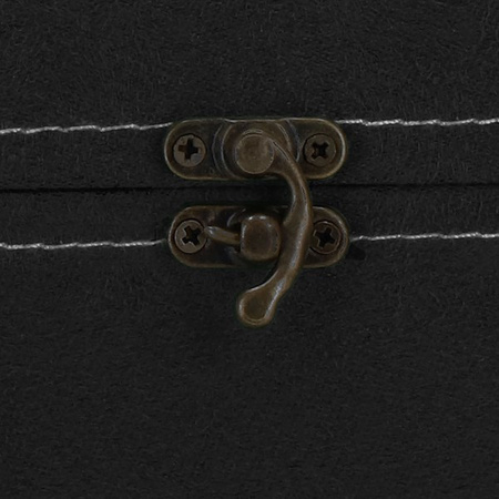 Kuferek, szkatułka na biżuterię 12x12x12 cm czarny z przegródkami welurowy