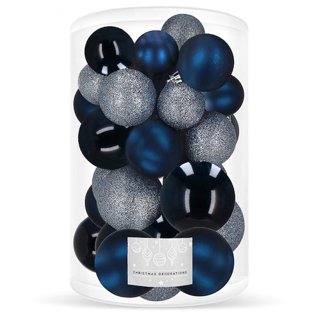Bombki choinkowe 30 szt. ozdoby świąteczne granatowy