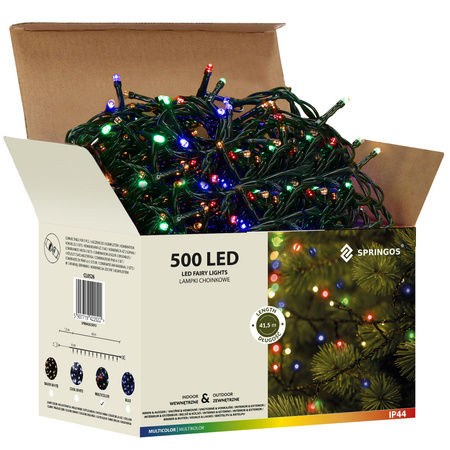 Lampki choinkowe 500 Led multikolor 41,5 m oświetlenie świąteczne IP44