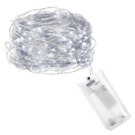 Lampki choinkowe 10 led na baterie druciki mikro biały zimny