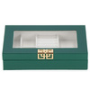 Kufer, szkatułka na biżuterię 23,5x14x5,5 cm zielony organizer z przegródkami ekoskóra