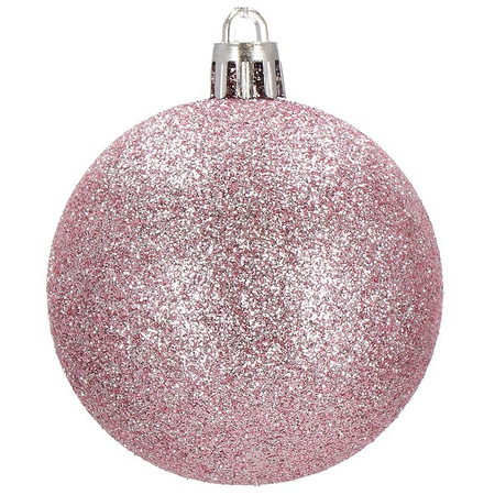 Bombki choinkowe 155 szt. różowy zestaw choinkowy