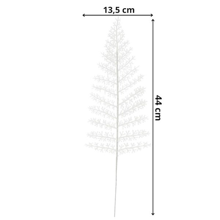 Sztuczny liść ozdoba 3 sz. świąteczna dekoracja do stroika biała