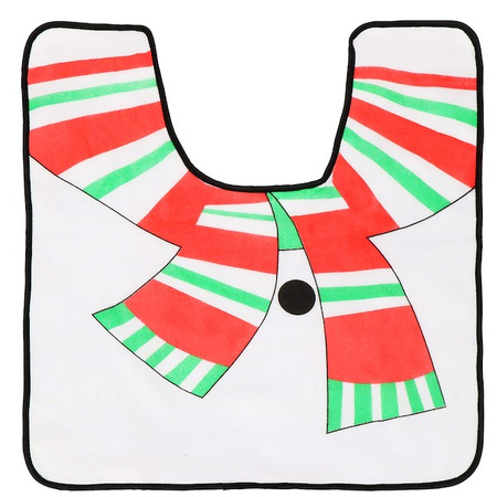 Komplet świąteczny 3 częściowy dywanik łazienkowy i pokrycie na deskę sedesową bałwanek