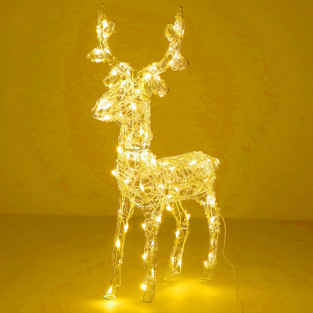 Renifer Led świąteczny 100 LED świetlna dekoracja biały ciepły