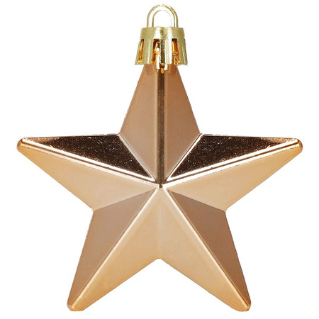 Bombki choinkowe 6 szt. gwiazdki ozdoby świąteczne zestaw rose gold