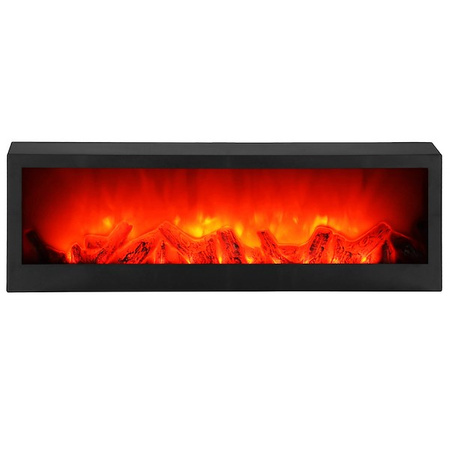 Kominek LED na baterie 60x10x19,5 cm dekoracyjna lampa z efektem płomienia, czarne