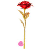 Wieczna róża 25 cm świecąca dekoracja LED sztuczny kwiat czerwony ze złotą łodygą