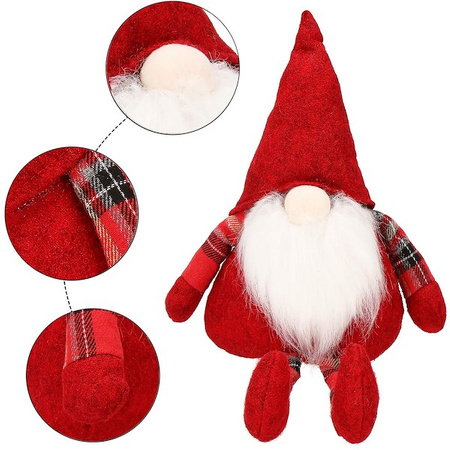 Para krasnali 50cm ozdoba świąteczna, skrzat świąteczny, gnom ze zwisającymi nóżkami