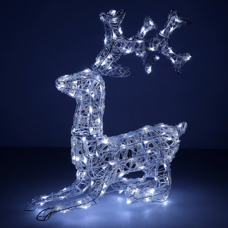 Renifer Led świąteczny 130 LED świetlna dekoracja biały zimny