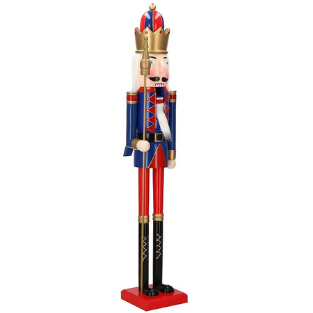 Dziadek do orzechów 120 cm drewniany żołnierzyk, król z berłem, figurka świąteczna