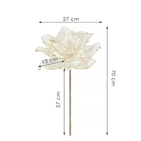 Sztuczny kwiat gałązka do bukietów biało-złoty