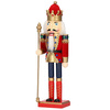 Dziadek do orzechów 31 cm z berłem, drewniany żołnierzyk multikolor, figurka świąteczna