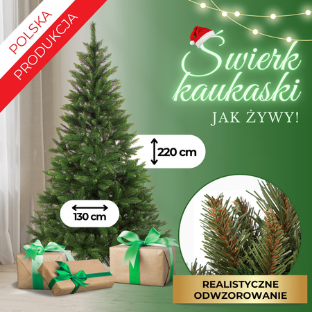 Choinka sztuczna premium 220 cm świerk kaukaski