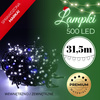 Lampki choinkowe 500 led biały zimny + niebieski flash 31,5 oświetlenie świąteczne IP44